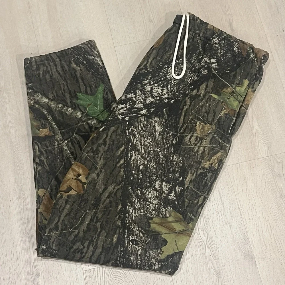 Vintage Jerzees Outdoors Realtree Camo Mossy Oak Cargo Sweatpants Baggy Size M